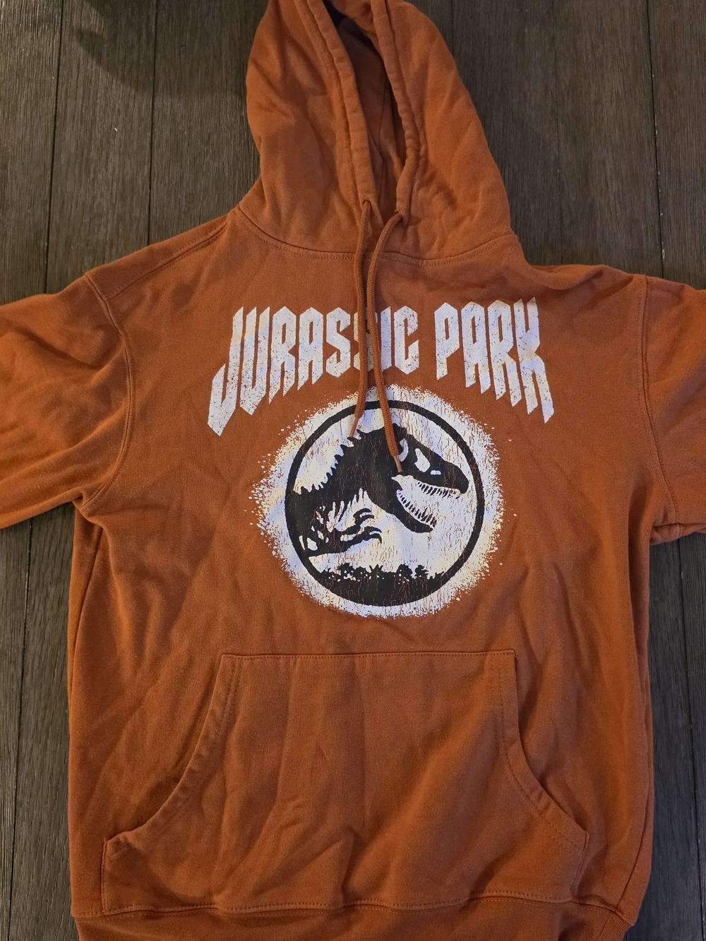 Jurassic World/Park Orange Graphic Hoodie Size Small